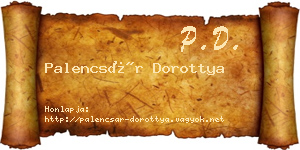 Palencsár Dorottya névjegykártya